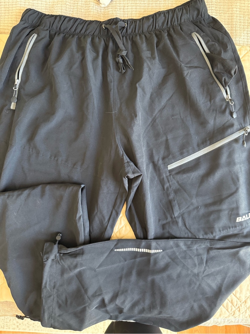 Baleaf Black Men's Athletic Joggers with Reflective Accents